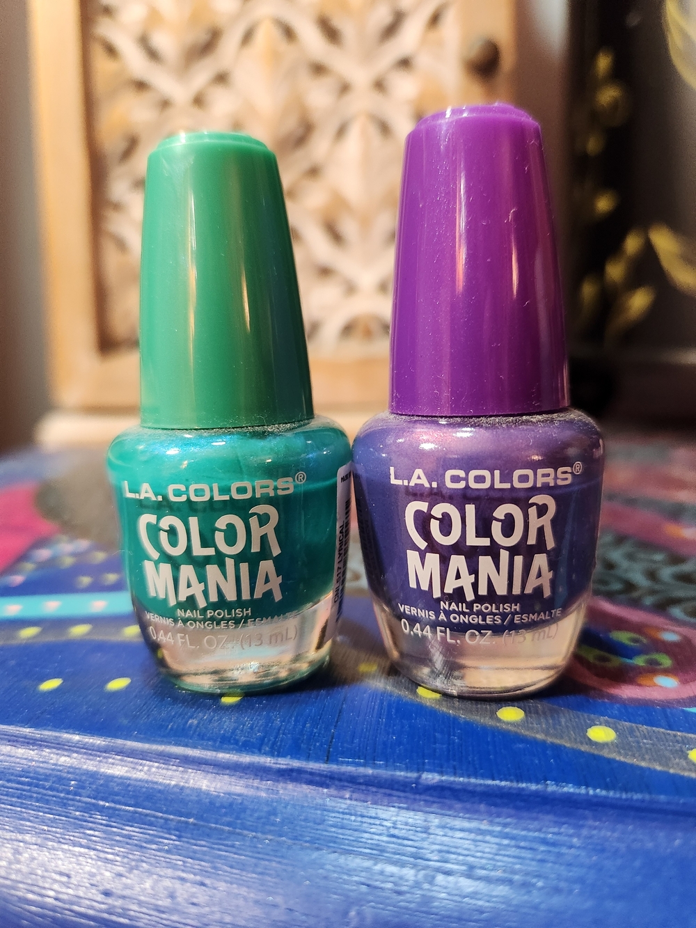 L.A. COLORS Color Mania Nail Polish Duo - Teal & Purple